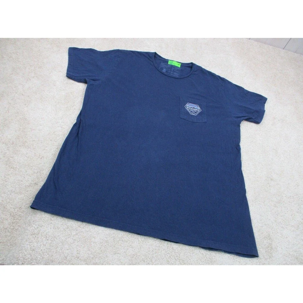 Patagonia Shirt Mens 2XL Slim Fit Blue Organic Cotton Tee Crew Neck Short Sleeve - Picture 3 of 15